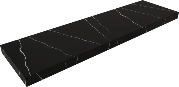 Столешница в ванную под раковину Armadi Art Flat Nero Marquina 160 с кронштейнами Sancos — Оригинал