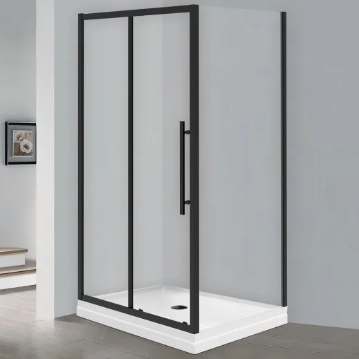 Душевой уголок Esbano Flex ESF-128PS-B 120х80 см, профиль черный, стекло прозрачное Sancos — официальный сайт