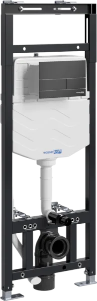 Система инсталляции для унитазов Wasserkraft Alme 15TLT.010.ME.MB04, с кнопкой смыва матовой черной Sancos — Оригинал