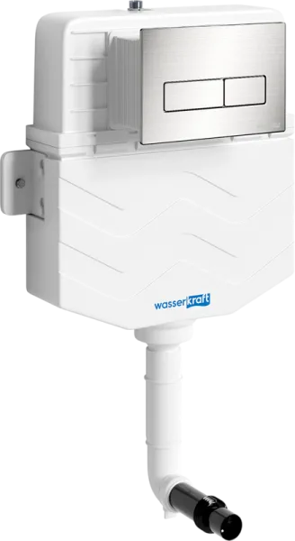 Смывной бачок скрытого монтажа Wasserkraft Aller 10TLT.031.ME.BN03, с кнопкой смыва никель Sancos — Оригинал