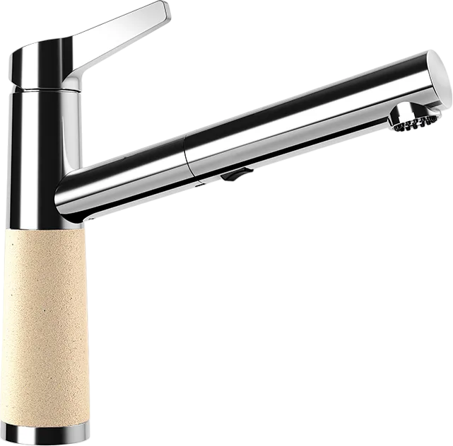 Смеситель для кухни Schock Cristalite SC-510-D выдвижной излив, лунный камень Sancos — официальный сайт