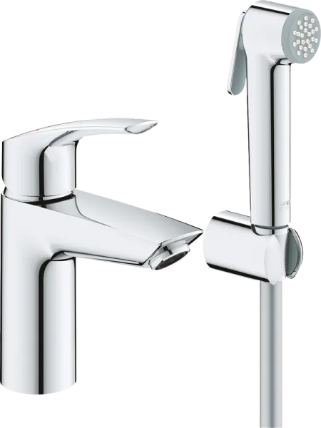 Смеситель для раковины Grohe Eurosmart 23124003 с гигиеническим душем Sancos — Оригинал