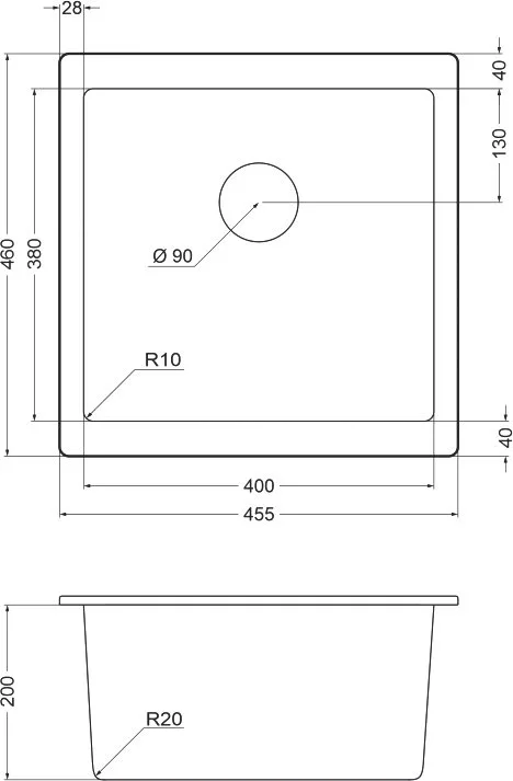 Мойка кухонная Emar Quartz EMQ-1455.P, морион Sancos — официальный сайт