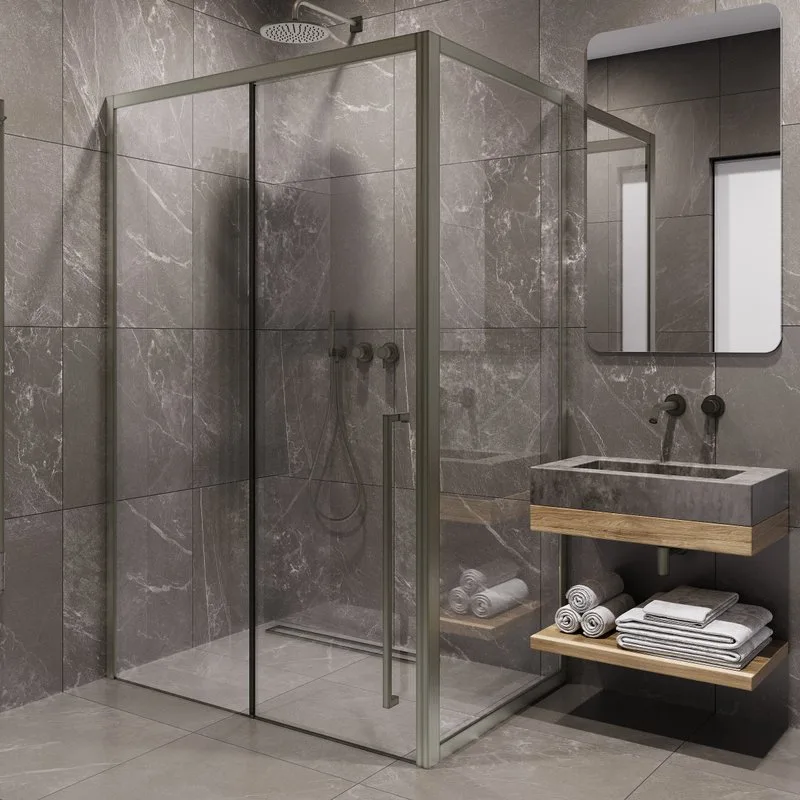 Душевой уголок Timo TDSS-120/13C-8R + TSS-900/13C-8 120x90 см, профиль никель, стекло прозрачное Sancos — официальный сайт