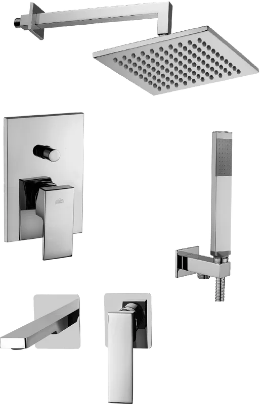 Комплект для ванной Paffoni Elle KITEL015CR105 С ВНУТРЕННЕЙ ЧАСТЬЮ, верхний душ 20 см, хром Sancos — официальный сайт