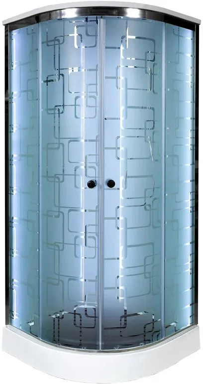 Душевая кабина DTO EM1590 90х90, LED, профиль хром, стекло матовое с узором Sancos — официальный сайт