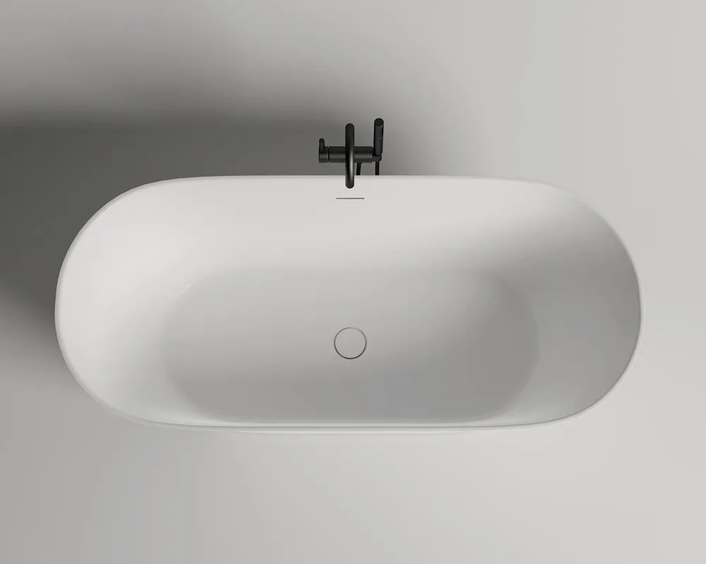 Ванна из искусственного камня Salini Mona S-Sense 180x80 см, отдельностоящая, белая, овальная, со сл Sancos — официальный сайт