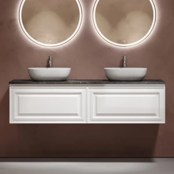 Тумба с раковиной Sancos Very 160 bianco, столешница черный мрамор TT160A1X, раковина CN6009 Sancos — Оригинал