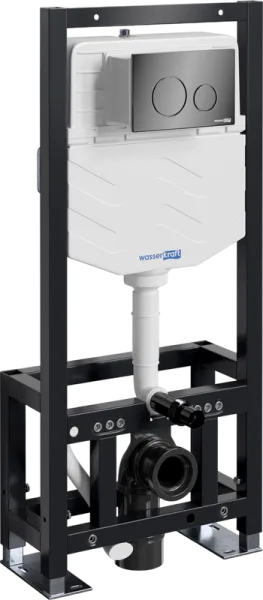 Система инсталляции для унитазов Wasserkraft Dill 61TLT.010.ME.PB02, с кнопкой смыва черной Sancos — Оригинал
