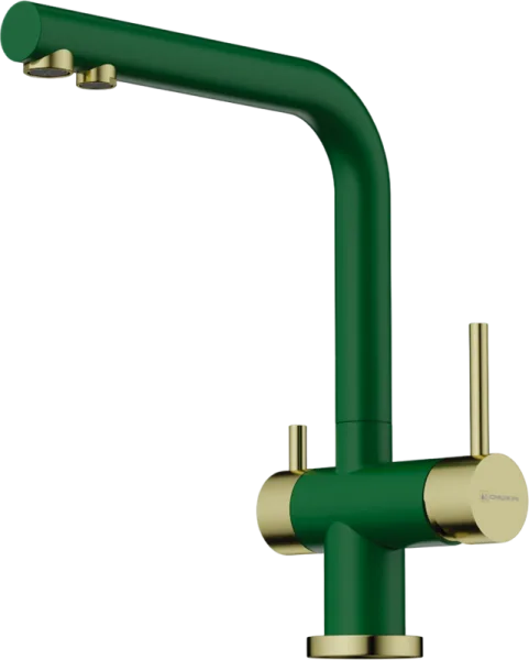 Смеситель для кухни Omoikiri Nagano RG-LG royal green, светлое золото Sancos — Оригинал