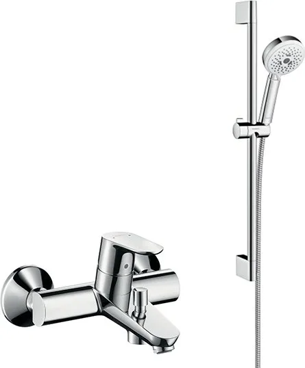 Смеситель для ванны с душем Hansgrohe Focus E2 31940000, + Душевой гарнитур Hansgrohe Crometta 100 M Sancos — Оригинал