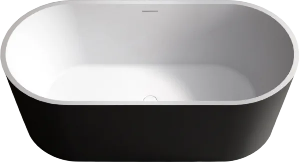 Акриловая ванна Abber AB9209MB 170x80 см, отдельностоящая, черная матовая, овальная, с каркасом, со  Sancos — Оригинал