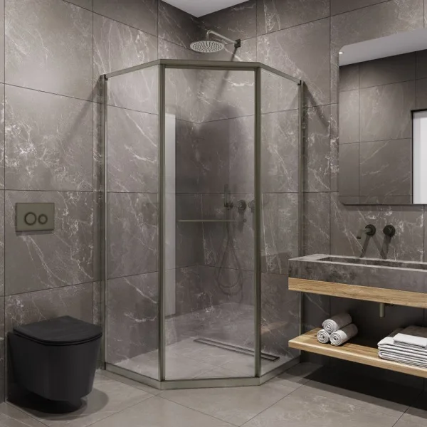 Душевой уголок Timo TTSS-100/13C-8L 100x100 см, профиль никель, стекло прозрачное Sancos — Оригинал