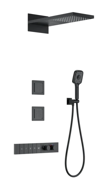 Душевой комплект Wonzon & Woghand WW-D4538-A-MB, С ВНУТРЕННЕЙ ЧАСТЬЮ, матовый черный Sancos — Оригинал