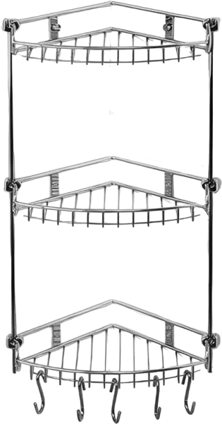 Полка Wasserkraft K-1233 3-ярусная, с крючками Sancos — Оригинал