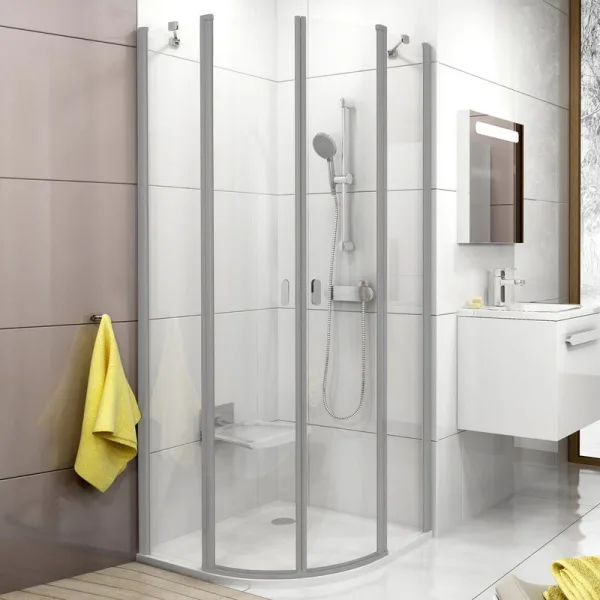 Душевой уголок Ravak Chrome CSKK4-80 Transparent, профиль сатин Sancos — Оригинал