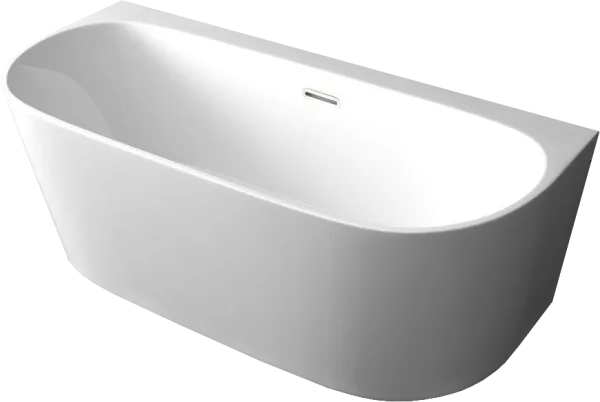 Акриловая ванна Art&Max AM-206A-1700-800 170x80 см, пристенная, белая, овальная, с каркасом Sancos — Оригинал