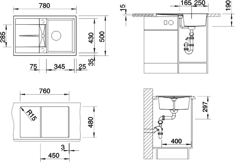 Мойка кухонная Blanco Metra 45S 515038 кофе Sancos — официальный сайт