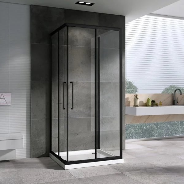 Душевой уголок Abber Schwarzer Diamant AG02080BH-S80B 80x80, профиль черный,  стекло прозрачное