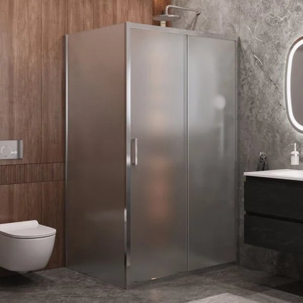 Душевой уголок Cezares Molveno AH 11 130+90 P Cr 130х90 см, профиль хром, стекло рифленое