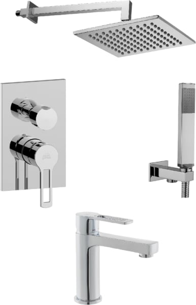 Комплект для ванной Paffoni Ringo KITRIN018CR071KING С ВНУТРЕННЕЙ ЧАСТЬЮ, верхний душ 30 см, хром