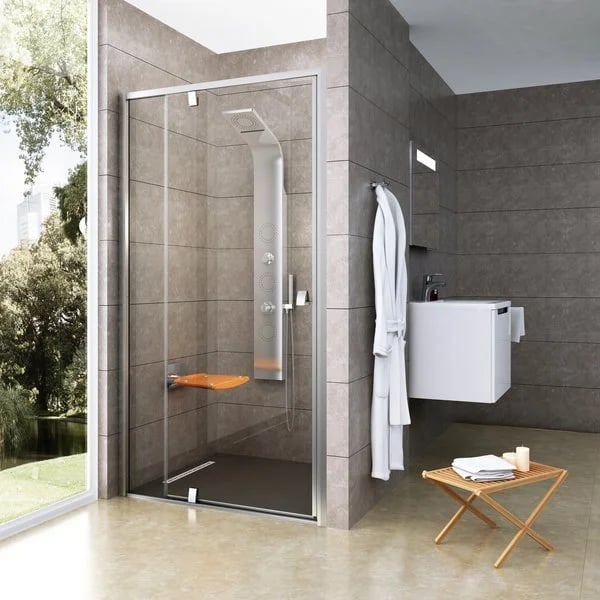 Душевая дверь в нишу Ravak Pivot PDOP2-110 Transparent, профиль хром