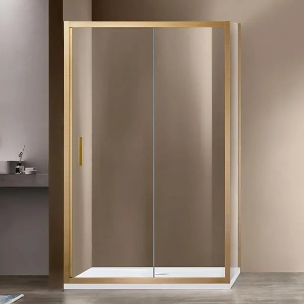 Душевой уголок Vincea Garda VSR-1G8013CLG 130х80, профиль брашированное золото, стекло прозрачное