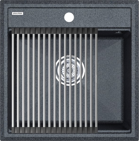 Мойка кухонная Paulmark Stepia + Step PM115051-DG+R375-BS графит