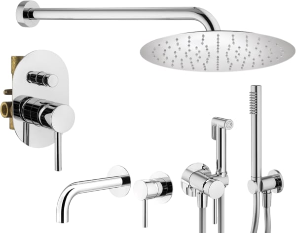 Комплект для ванной Plumberia Selection Ixo KITZXO15CR210 С ВНУТРЕННЕЙ ЧАСТЬЮ, хром