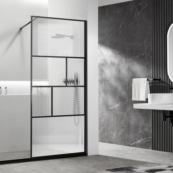 Душевая перегородка Vincea Walk-in HP Art VSW-1HC800CFB 80 см, профиль матовый черный, стекло прозра