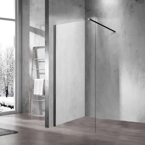 Душевая перегородка Vincea Walk-in VSW-1H110CLB 110 см, профиль черный матовый, стекло прозрачное
