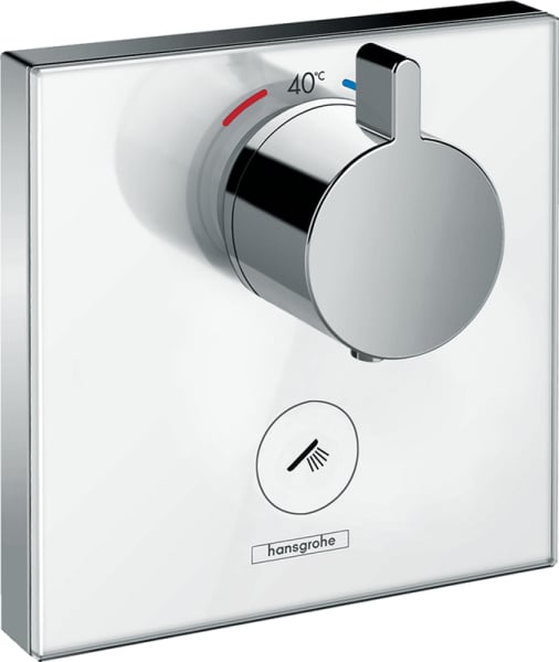 Термостатический смеситель встраиваемый Hansgrohe ShowerSelect Glass 15735400, для душа, матовый бел