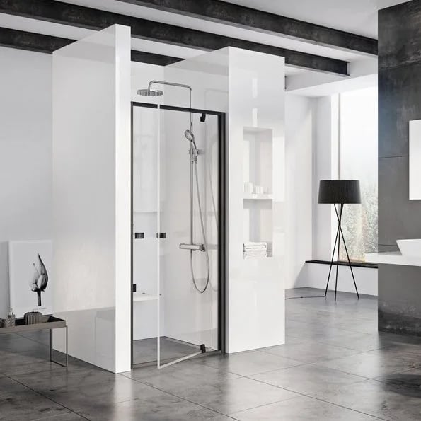 Душевая дверь в нишу Ravak Pivot PDOP1-90 Transparent, профиль черный