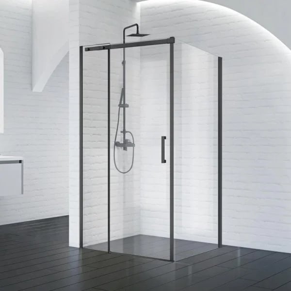 Душевой уголок BelBagno Acqua -AH-1-120/90-C-NERO профиль черный матовый