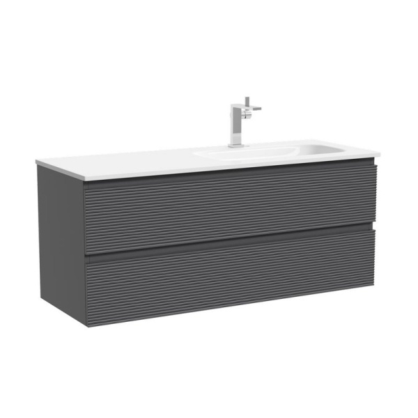 Тумба под раковину Sancos Folk 120 подвесная правая Grey soft (темно-серый), FL120RGS
