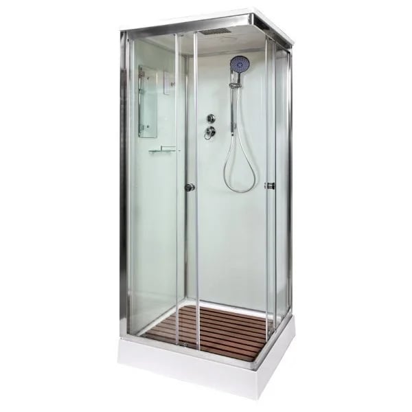 Душевая кабина DTO K408S 80х80, с электрикой, профиль хром, стекло прозрачное