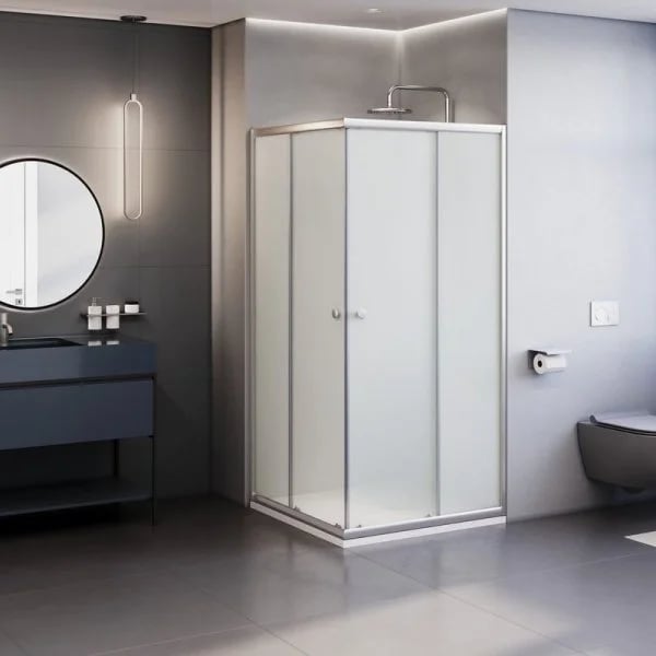 Душевой уголок RGW Dolphin TN-206-J 90х90 см, профиль хром, стекло матовое fabric