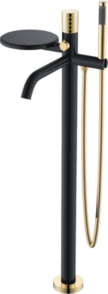 Напольный смеситель для ванны с душем Boheme Stick 129-BG, black diamond gold