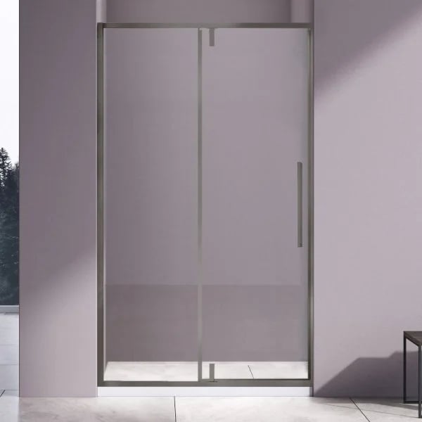 Душевая дверь в нишу Vincea Slim-N VDP-4SN100CLGM 100x195, профиль вороненая сталь