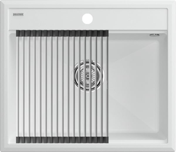 Мойка кухонная Paulmark Stepia + Step PM115951-WH+R375-BS белая