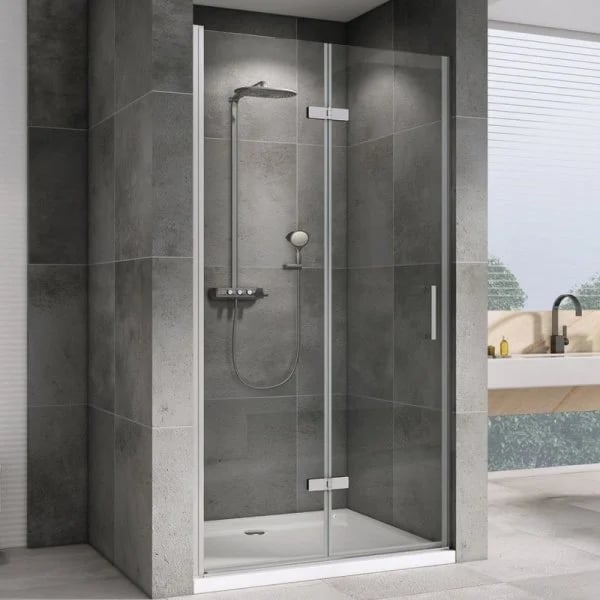 Душевая дверь в нишу Abber Zart AG08080P 80 см, профиль хром, стекло прозрачное