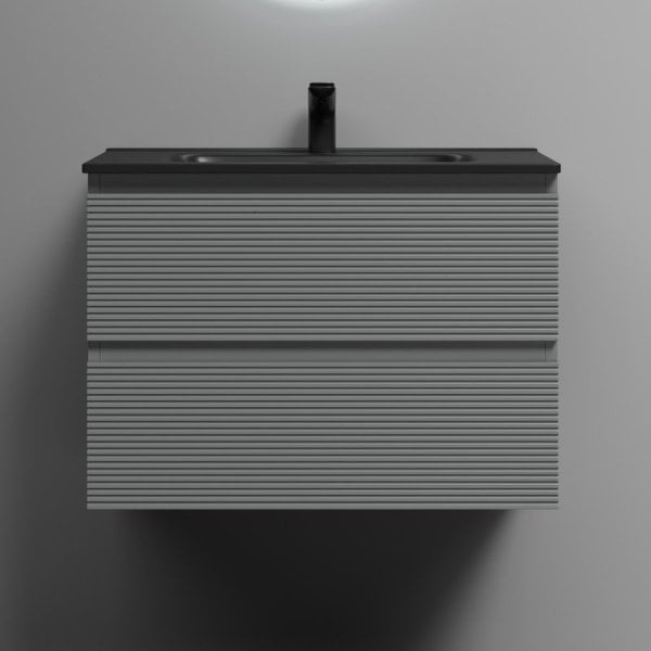 Тумба с раковиной Sancos Folk 70 ergraut soft, раковина CN7007MB
