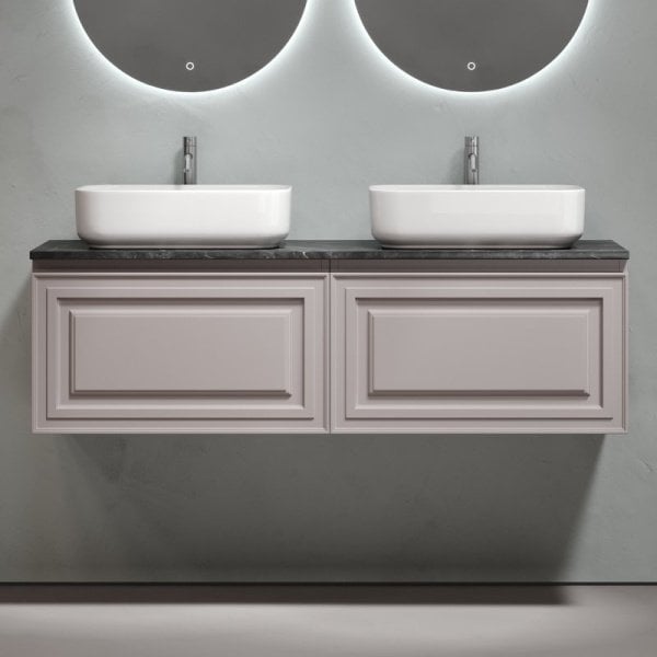 Тумба с раковиной Sancos Very 160 doha soft, столешница черный мрамор TT160A1X, раковина CN5043