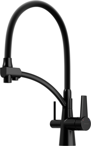 Смеситель для кухни Sancos Eri SC4001MB с гибким изливом, матовый черный