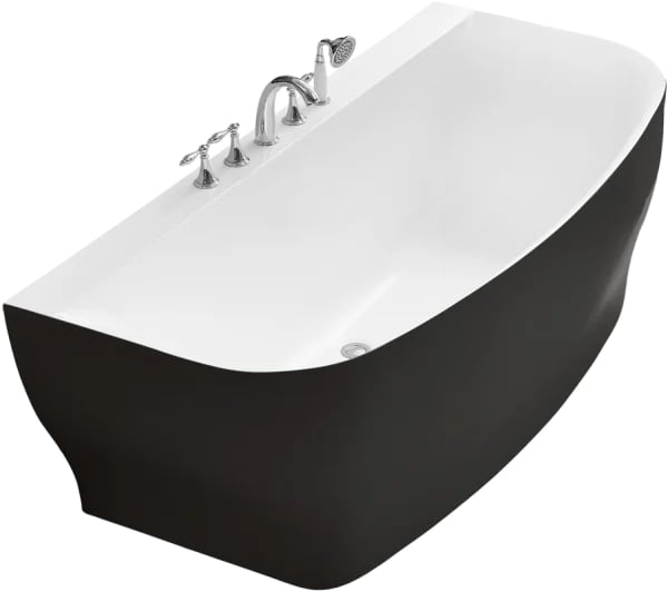 Акриловая ванна BelBagno 165x80 см, BB74-NERO-W0