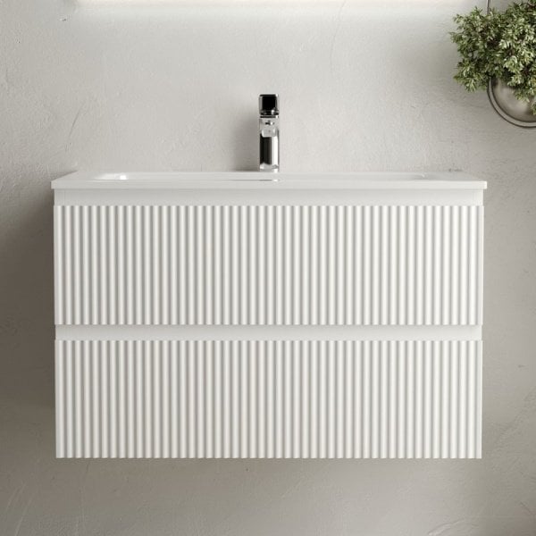 Тумба с раковиной Sancos Snob R 80 см, bianco