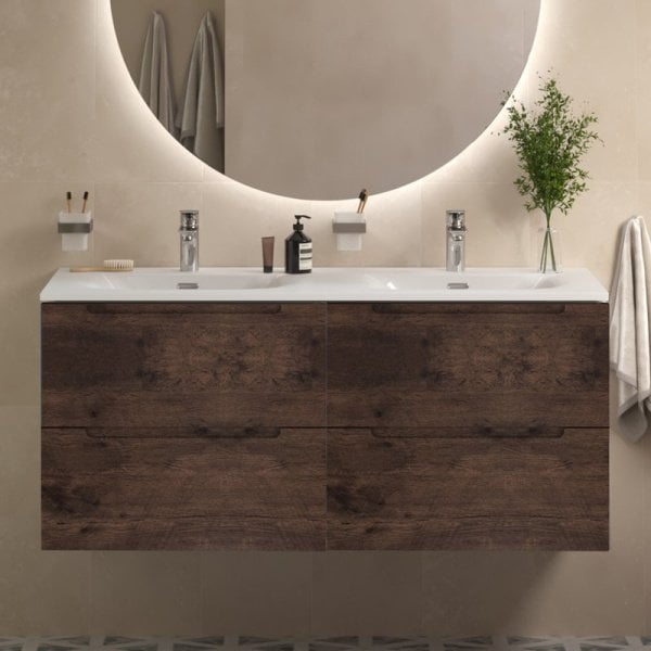 Тумба под раковину без столешницы BelBagno Etna 120 для двоих, rovere moro