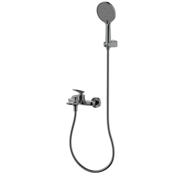 Смеситель для ванны с душевым гарнитуром, метал Gun metal, AQUAme Como AQM6512GM