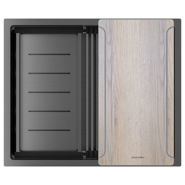 Мойка кухонная Paulmark Next-Multi Sink 54 UNI PM785445-L-GM вороненая сталь