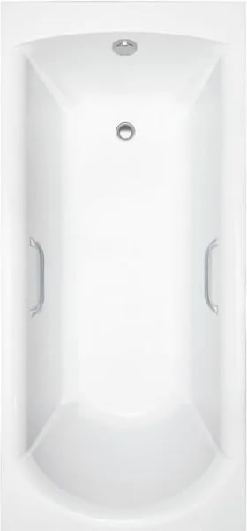 Ванна из литьевого мрамора Delice Astra 170х80 см, пристенная, с черными ручками